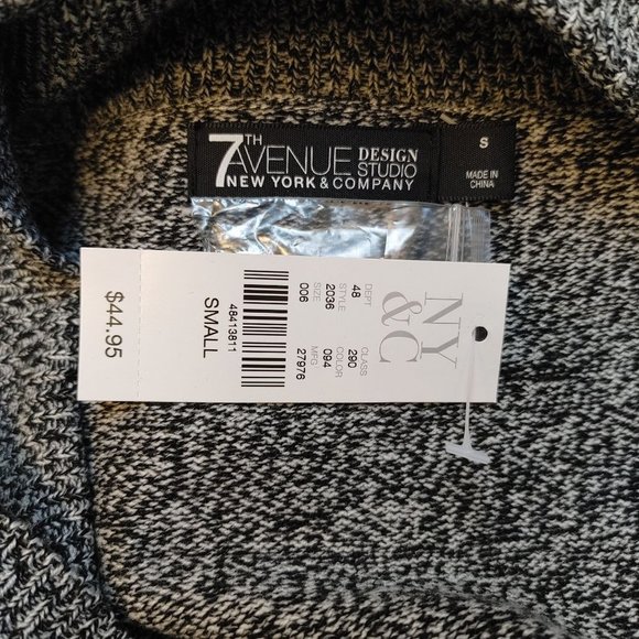 NWT New York & Co Blue Button-up Blazer Style Sweater Sz S 7th Ave Design Studio - Picture 3 of 4